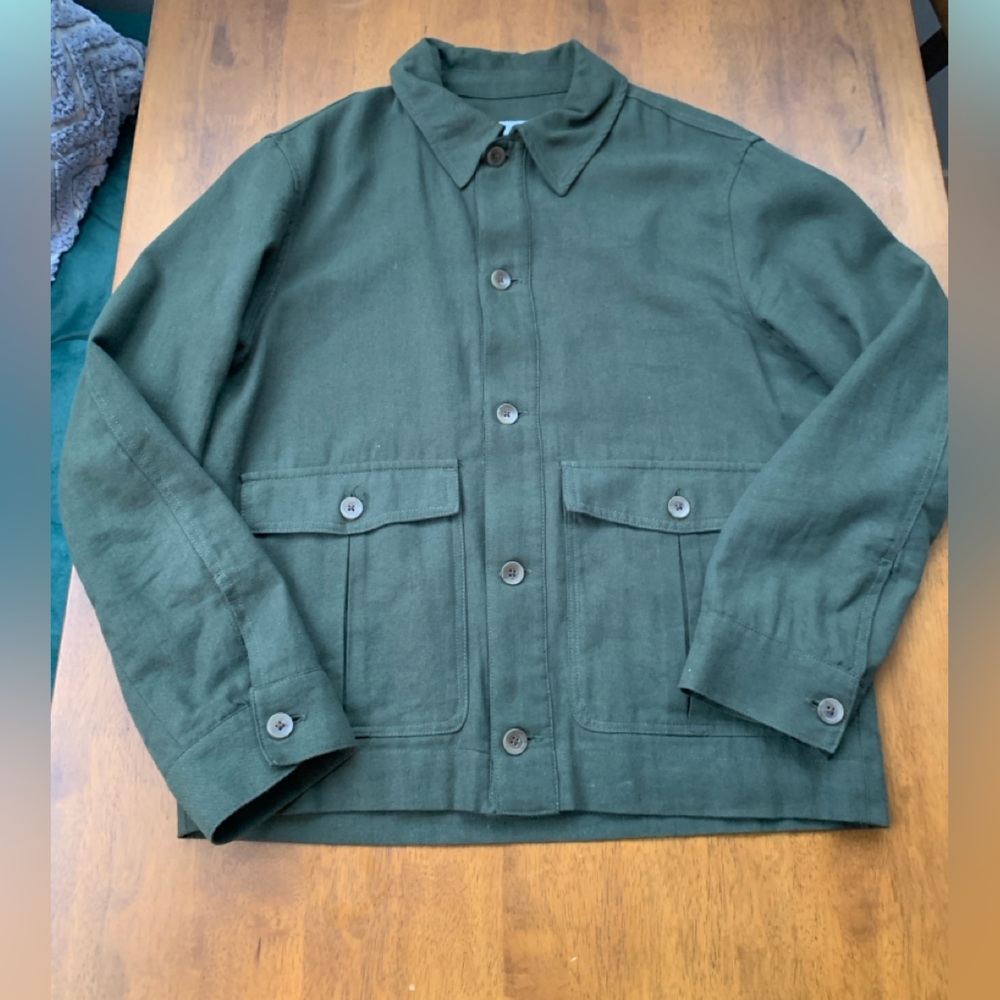 Zara linen cotton over shirt / Cropped lined Military style jacket - Medium